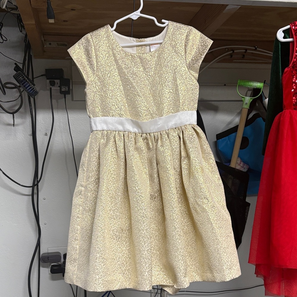 Elegant Gold Kids Dress